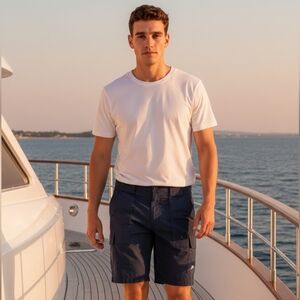 Nike Archives 1987 Reissue Navy Cargo Shorts Athletic Retro Style M EUC